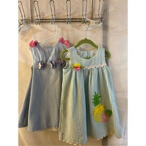 2 Summer dresses girls 3t Bonnie Jean/ Kid Crew Aqua and Blue